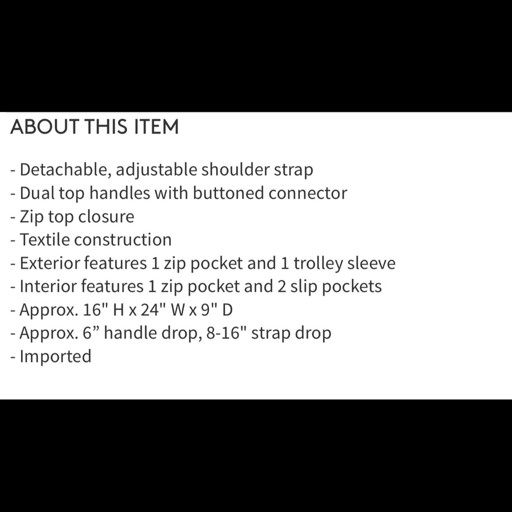 🆕 VERA BRADLEY PREPPY POLY TRAVEL DUFFEL BLACK🆕 - Picture 8 of 8